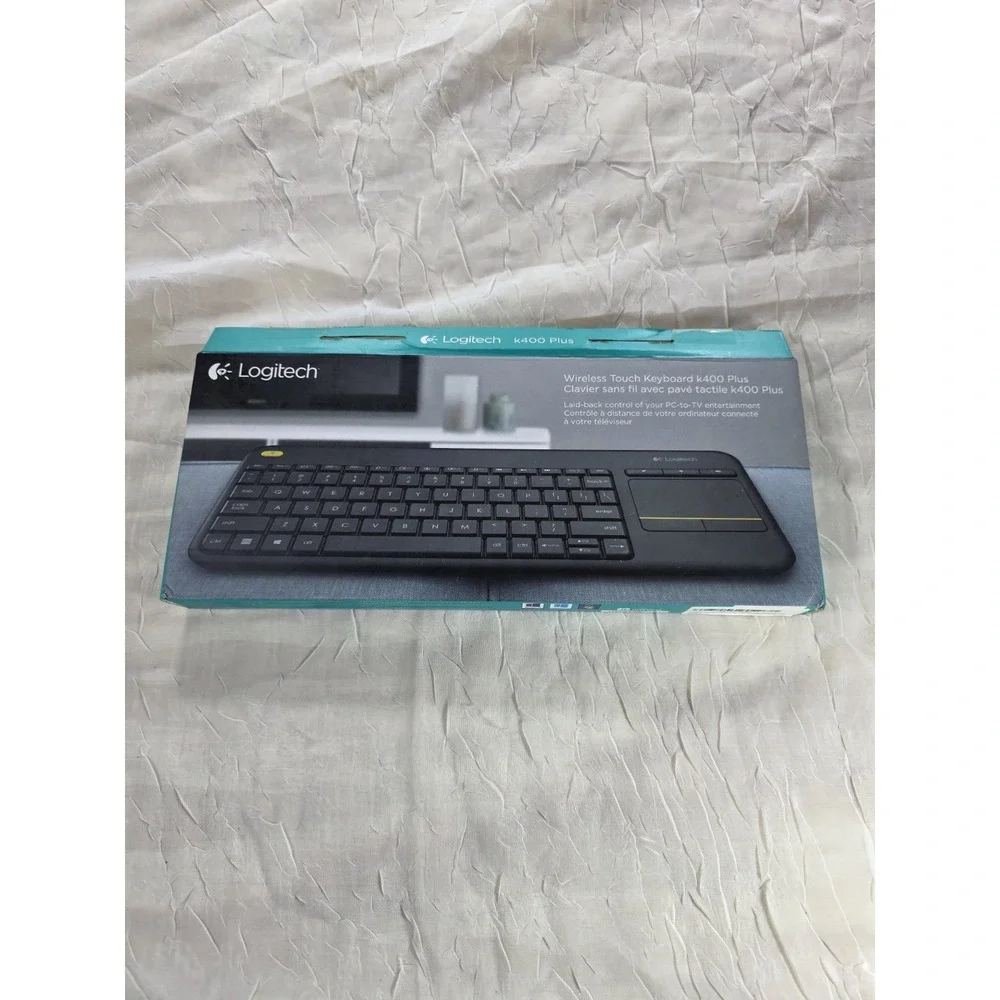 K400 Plus Wireless QWERTY Keyboard with Touchpad for Effortless Media Control